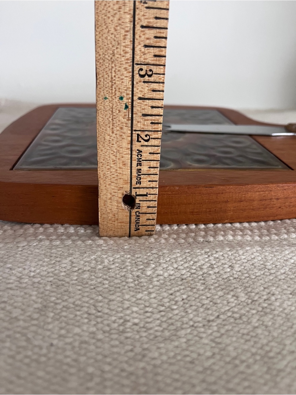 Vintage Danish Teak & Ceramic Cheese Board MCM Denmark - Picture 8 of 9